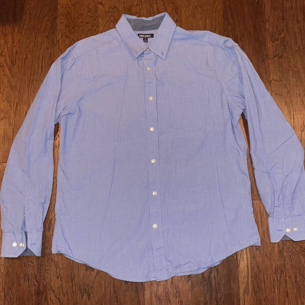 MIX&NY Men’s Casual Button Down Long Sleeve Shirt Medium